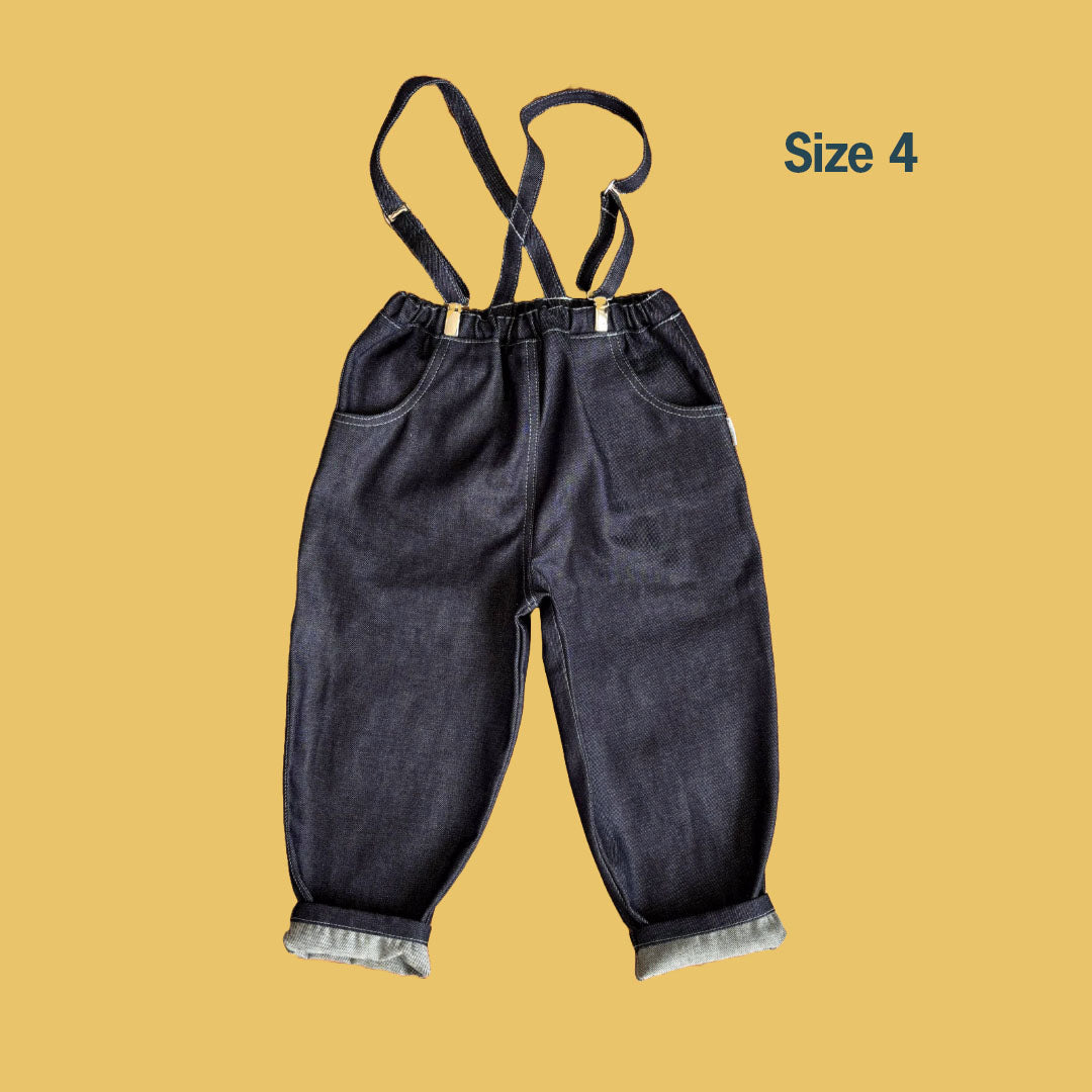 Childrens Baggy Trousers Denim Jeans with Braces